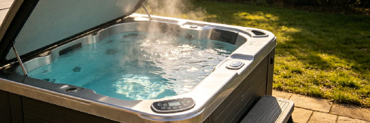 1781766773401056.png Relaxing outdoor spa with clear bubbling water and steam rising, sitting in a peaceful garden under bright sunlight..png